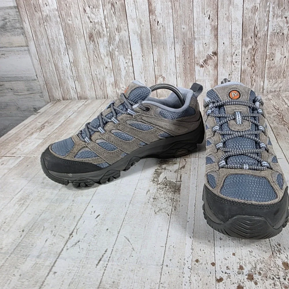 Merrell Moab 2 Vent Hiking Shoes Womens Granite Blue Suede Mesh Vibram Low Top